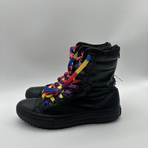 Womens Size 9 Converse Chuck Taylor All-Star Hi Black 7 1/2-inch Boots Pride - Picture 4 of 11